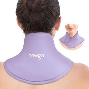 NEWGO Neck Ice Pack Wrap Reusable Ice Packs for Neck Pain Relief, Cervical Ice Pack for Injuries, Swelling, Sprains, Neck Stiffness and Cervical Surgery Recovery (Black)