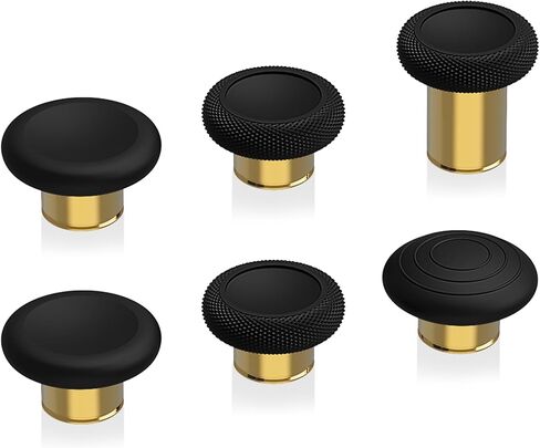 eXtremeRate 6 in 1 Metal Replacement Thumbsticks Grip, Swap Magnetic Joysticks for Xbox One Elite Series 2 & Xbox Elite 2 Core Controller (Model 1797) - Black in Kuwait