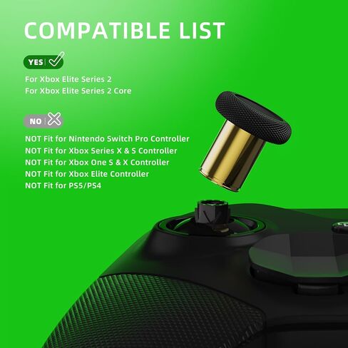 eXtremeRate 6 in 1 Metal Replacement Thumbsticks Grip, Swap Magnetic Joysticks for Xbox One Elite Series 2 & Xbox Elite 2 Core Controller (Model 1797) - Black in Kuwait