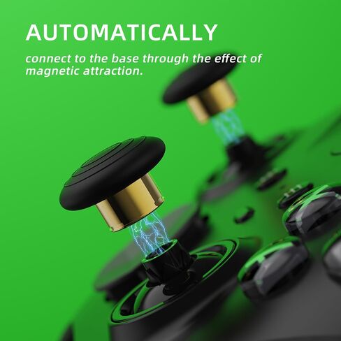 eXtremeRate 6 in 1 Metal Replacement Thumbsticks Grip, Swap Magnetic Joysticks for Xbox One Elite Series 2 & Xbox Elite 2 Core Controller (Model 1797) - Black in Kuwait