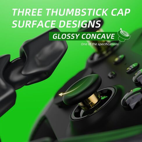 eXtremeRate 6 in 1 Metal Replacement Thumbsticks Grip, Swap Magnetic Joysticks for Xbox One Elite Series 2 & Xbox Elite 2 Core Controller (Model 1797) - Black in Kuwait