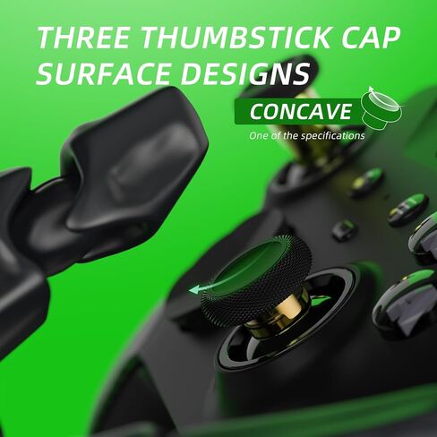 eXtremeRate 6 in 1 Metal Replacement Thumbsticks Grip, Swap Magnetic Joysticks for Xbox One Elite Series 2 & Xbox Elite 2 Core Controller (Model 1797) - Black in Kuwait