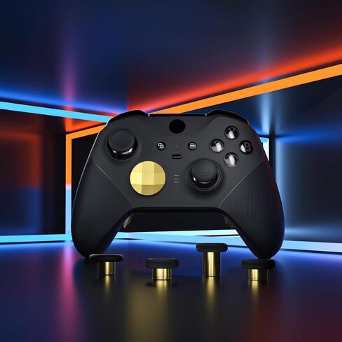 eXtremeRate 6 in 1 Metal Replacement Thumbsticks Grip, Swap Magnetic Joysticks for Xbox One Elite Series 2 & Xbox Elite 2 Core Controller (Model 1797) - Black in Kuwait