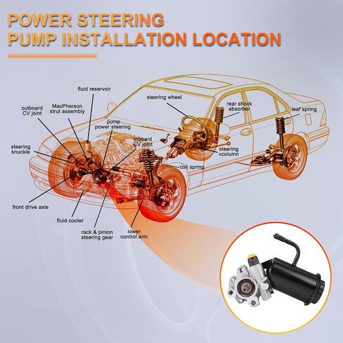 بابابارتس مضخة مساعدة لمضخة التوجيه الكهربائي 21-5348 متوافقة مع هوندا CR-V 2003-2004 2003-2005 هوندا اليمنت 2.4L l4 رابلاس 56110-PZD-A02، 990-0645، 55-5689، فضي، M, فضي in Kuwait