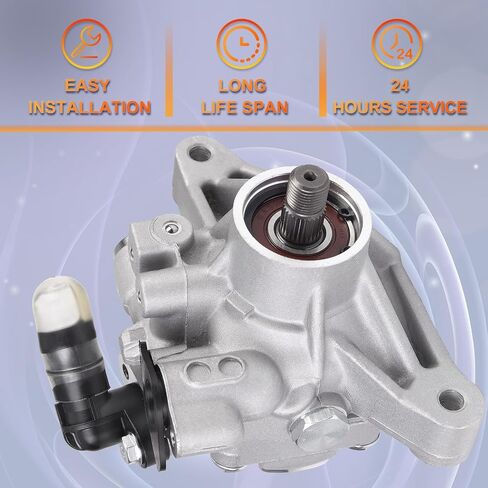 بابابارتس مضخة مساعدة لمضخة التوجيه الكهربائي 21-5348 متوافقة مع هوندا CR-V 2003-2004 2003-2005 هوندا اليمنت 2.4L l4 رابلاس 56110-PZD-A02، 990-0645، 55-5689، فضي، M, فضي in Kuwait