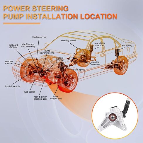 PAPAPARTS 21-5348 Power Steering Pump Assist Pump Compatible with 2003-2004 Honda CR-V 2003-2005 Honda Element 2.4L l4 Raplace 56110-PZD-A02, 990-0645, 55-5689 in Kuwait