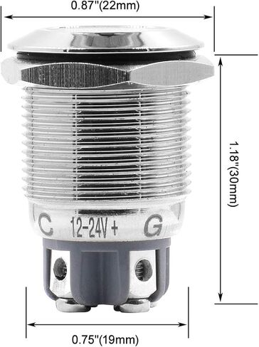 باومين مصابيح LED RGB من الستانلس ستيل 19 ملم، مصباح بايلوت تيار مستمر 12 فولت/24 فولت موفر للطاقة in Kuwait