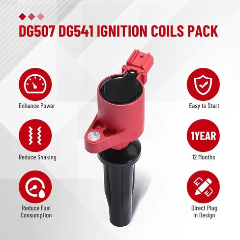 كار بول لفائف اشعال DG520 UF553 7T4E متوافقة مع 3.5 لتر 3.7 لتر V6 فورد توروس وايدج وF-150 وترانزيت وموستانج ولينكولن MKX MKZ MKS MKT وميركوري سابل ومازدا CX-9 (عبوة من 6 قطع) in Saudi Arabia