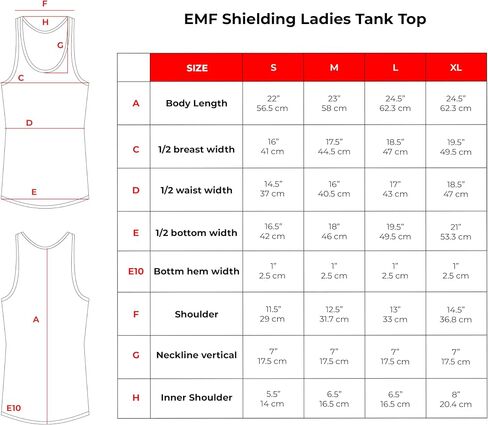 EMF Tank Top 5G RF Safe Clothing Shielding - Silver Coated Fabric in Saudi Arabia