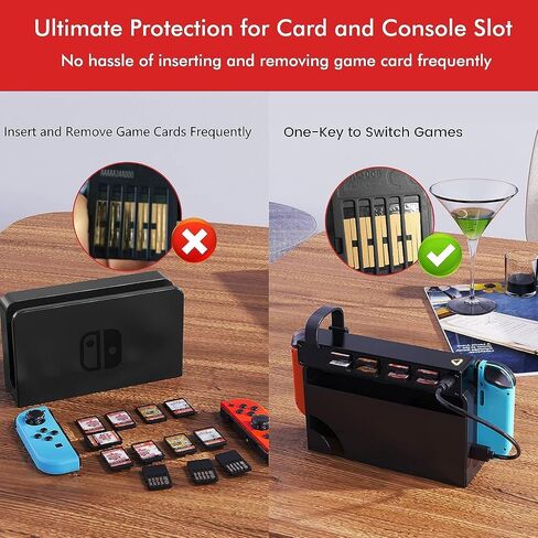 SCRUAK 8-in-1 Game Card Reader for Nintendo Switch/Switch OLED Console and Dock, Mutilple Switch Games Reader, Card Storage Holder Accessories (4 Slots for Switching Games + 4 Slots for Storage) in Saudi Arabia