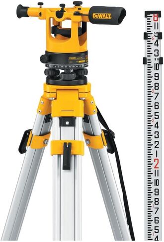 DEWALT Transit Level with Tripod, Rod, and Carrying Case, 20X Magnification (DW092PK),Yellow/Black, One Size in Saudi Arabia