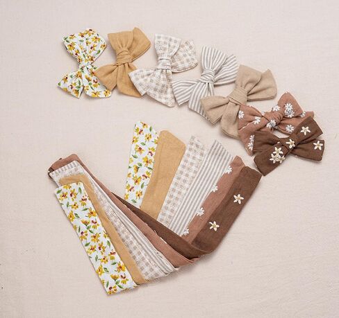 Fancy Clouds Baby Girl Bows and Headbands,10 Pack of Stretchy Soft Nylon Hairbands Hair Bows for Newborns, Infants, Toddlers - Handmade Baby Hair Accessories for Girls Gifts Photo in Saudi Arabia