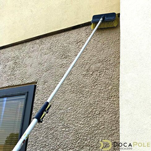 DocaPole Medium Bristle Deck Brush and Scrub Brush Extension Pole Attachment (10") | Long Handle Scrub Brush and Deck Brush for Deck, House Siding, Brick, Concrete and More (Pole Not Included) in Kuwait
