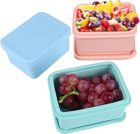 2.5 Cup Ice Cube Tray Silicone 20 Oz Air Tight Food Storage Containers with Lids Airtight Stackable Microwave Safe Meal Prep Container Bento Lunch Box for Kids Lunch Box Soup Cubes Freezer Containers in Saudi Arabia