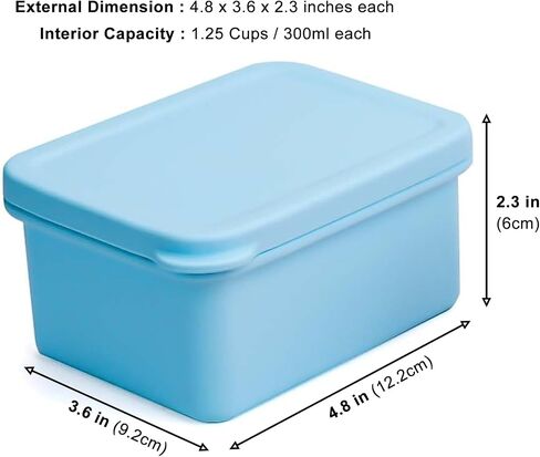 2.5 Cup Ice Cube Tray Silicone 20 Oz Air Tight Food Storage Containers with Lids Airtight Stackable Microwave Safe Meal Prep Container Bento Lunch Box for Kids Lunch Box Soup Cubes Freezer Containers in Saudi Arabia