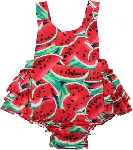 PrinceSasa Baby Girl's Floral Print Ruffles Romper Summer Clothes in Kuwait