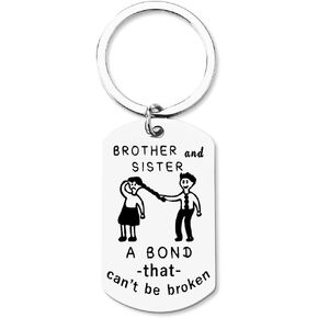 yaozeio Funny Sister And Brother Keychain Gifts for Birthday Christmas Gifts for Big Brother Little Brothers from Sisters Gifts for Graduation Sibling Keychains