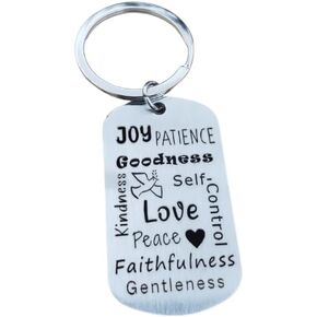 Christian Keychain, Bible Verse Keychain, Fruit of the Spirit, Get Well Soon Gifts for Women, Self Care Gifts for Women, New Driver Gifts for Teen Girls, Biblical Graduation Gifts, Baptism
