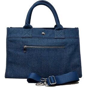 Denim City Book Tote with shoulder strap