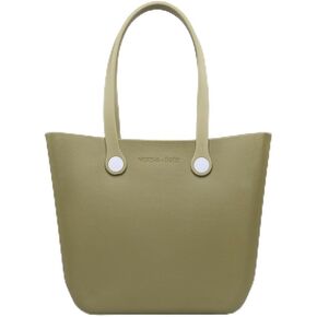 JEN & CO. Vira Versa Tote Bag, Light Pink - Large Utility Bag, Grocery, Beach, Rubber Tote Bags with Interchangeable Straps