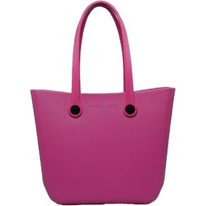 JEN & CO. Vira Versa Tote Bag, Light Pink - Large Utility Bag, Grocery, Beach, Rubber Tote Bags with Interchangeable Straps
