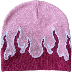 Flame Beanie Fire Knit Ski Hat Punk Skull Cap Flame Skullies