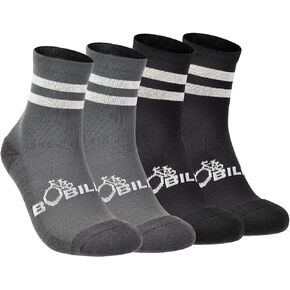 Cycling Biking Socks 2 Pairs, Ergonomic Moisture Wicking Breathable Cushion Quarter Crew Riding Socks, Men & Women
