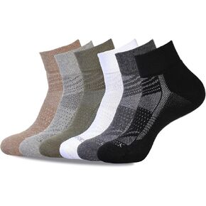 Unisex 6 Pack Athletic Quarter Crew Ankle Socks - Sport and Performance Cotton Socks