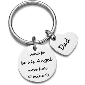 ODLADM Memorial Jewelry Memory of Dad Keychain I Used to be His Angel Now He is Mine Keyring in Kuwait