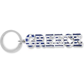 Greece Flag Name Keychain, White, Small in Saudi Arabia