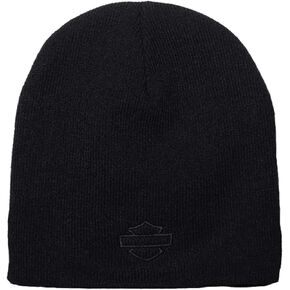 Harley-Davidson Men's Embroidered Tonal Bar & Shield Acrylic Beanie Hat - Black