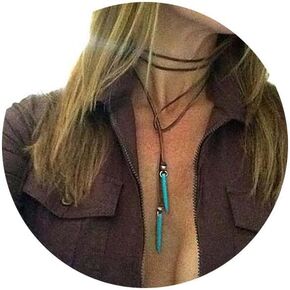Olbye Turquoise Suede Choker Necklace Brown Cord Necklace Suede Ribbon Choker Jewelry Personalize Everyday Necklace Jewelry for Women and Girls
