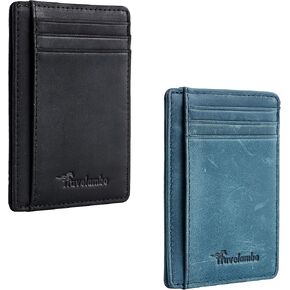 محفظة Travelambo ذات الجيب الأمامي البسيط من الجلد بتصميم نحيف وحجب RFID in Kuwait