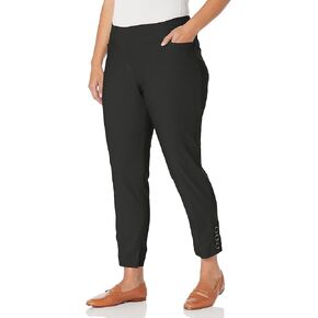 Women's Pull on 28 Inch Solid Fine Line Twill Ankle Pant in Kuwait