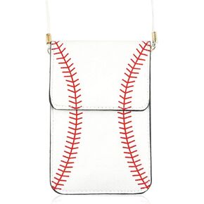 Small Travel Purse Pouch Bag - Crossbody Strap Wallet Smartphone Touchscreen Case Ball Sports Game, Animal, American Flag