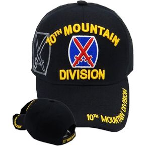 10th Mountain Division (Emblem) (Gold Letters) Baseball Cap (Black)