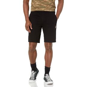 A｜X ARMANI EXCHANGE Men's Gold Logo Patch Fleece Short