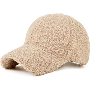 FASHIXD Women Winter Baseball Cap Lamb Wool Hat Warm Baseball Hat Adjustable for Outdoor Travel