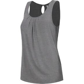 Lock and Love Women's Summer Sleeveless Pleated Back Closure Casual Tank Tops in Kuwait
