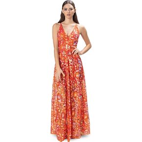 Dress the Population Women's Ariyah Fit and Flare Maxi Dress