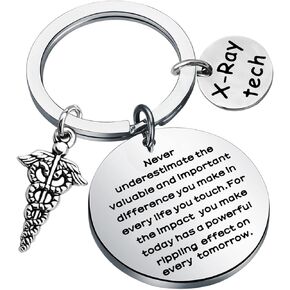 BAUNA X-Ray Tech Keychain Radiology Technologist Gift X-Ray Graduate Gifts