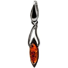 Sterling Silver Amber Marquise Look Pendant in Saudi Arabia