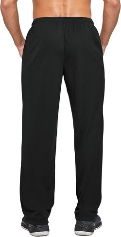 فيدوسينغ سروال رياضي للرجال خفيف الوزن شبكي مفتوح من الأسفل بقصة فضفاضة للتمارين الرياضية مع جيوب in Kuwait