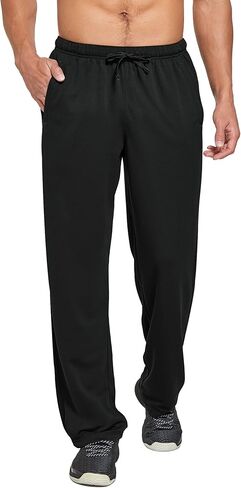 فيدوسينغ سروال رياضي للرجال خفيف الوزن شبكي مفتوح من الأسفل بقصة فضفاضة للتمارين الرياضية مع جيوب in Kuwait