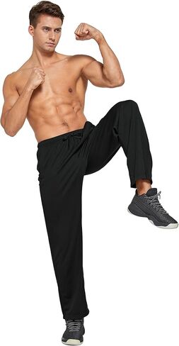 فيدوسينغ سروال رياضي للرجال خفيف الوزن شبكي مفتوح من الأسفل بقصة فضفاضة للتمارين الرياضية مع جيوب in Kuwait