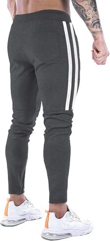 DIOTSR Mens Workout Jogger Pants, Slim Fit Running Sweatpants for Men, Striped Gym Track Pants with Pockets in Kuwait
