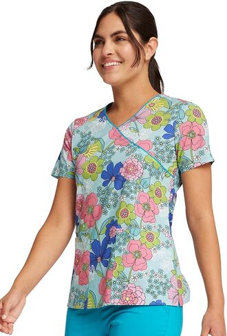 Cherokee Prints Women Scrubs Top Mock Wrap CK614 in Saudi Arabia