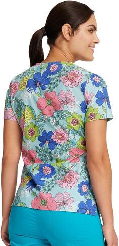 Cherokee Prints Women Scrubs Top Mock Wrap CK614 in Saudi Arabia