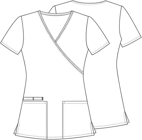 Cherokee Prints Women Scrubs Top Mock Wrap CK614 in Saudi Arabia