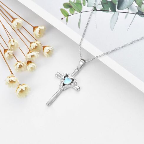 Cross Necklace for Women Hummingbird/Dragonfly/Butterfly/Red Ladybug Necklace 925 Sterling Silver Cross Pendant Necklace Christian Jewelry Gifts for Women Girls in Saudi Arabia